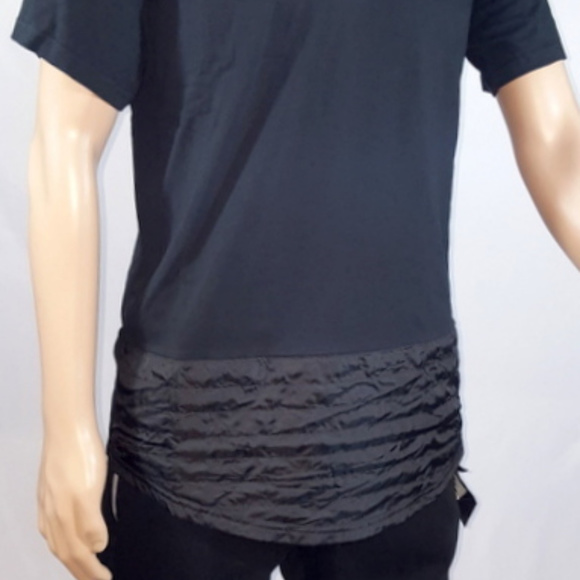 Southpole Nylon Trim Long Scallope Tee T-Shirt - Picture 3 of 4
